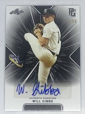 2021 LEAF PERFECT GAME AUTO WILL GIBBS BLACK PAPER  4/50