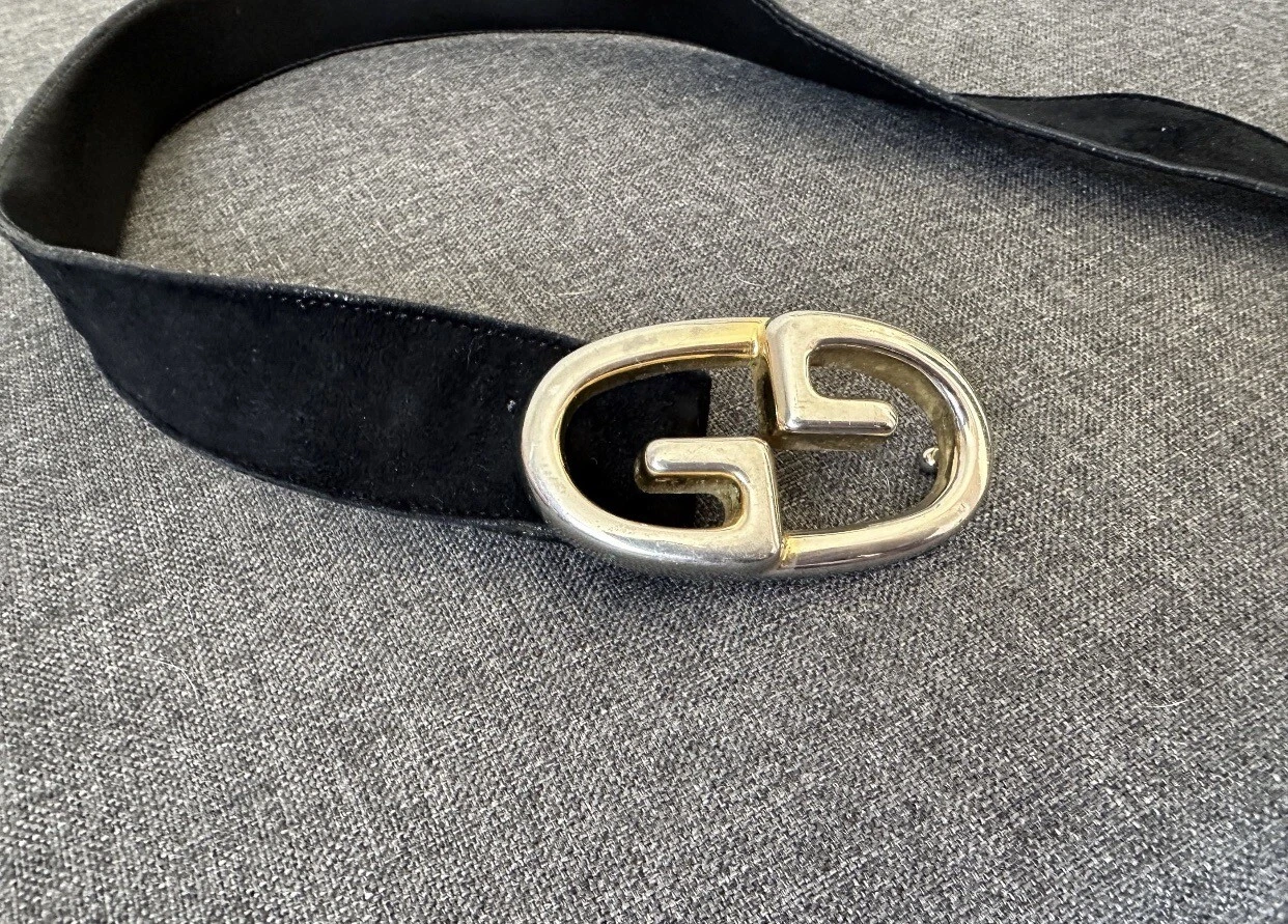 Ceinture femme vintage cuir noir double G 75 Tom Ford