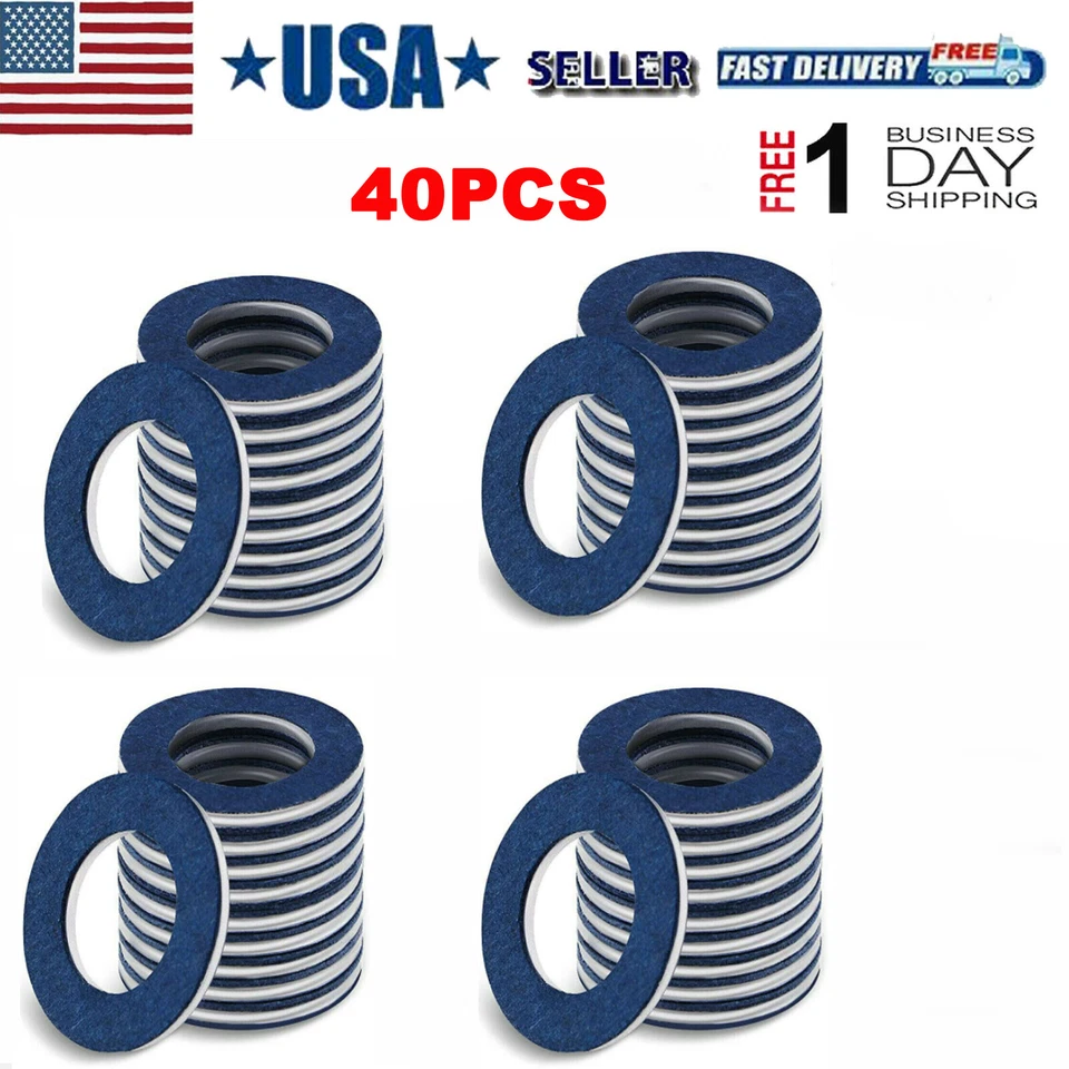40pcs Aluminum Oil Drain Plug Gasket Copper 90430-12031 Assortment Crush Washer - Image 2 of 4