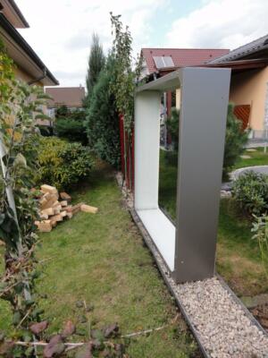 Kaminholzregal lackiert Holzregal Holzstapelhilfe 170 x 100 x 35 cm  mit Dekor