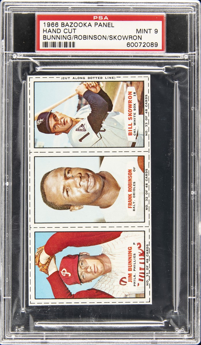 cloudy_moon　OD1966 1966 Bazooka Baseball Hand Cut Bunning/Robinson/Skowron PSA 9 | eBay