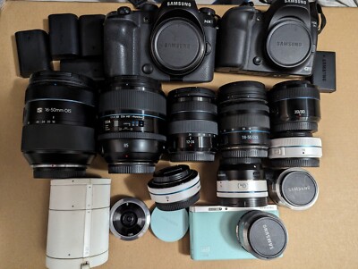 Samsung NX1 NX30 NX Mini + 11 Lenses and accessories NX-M Adapter LOT ...