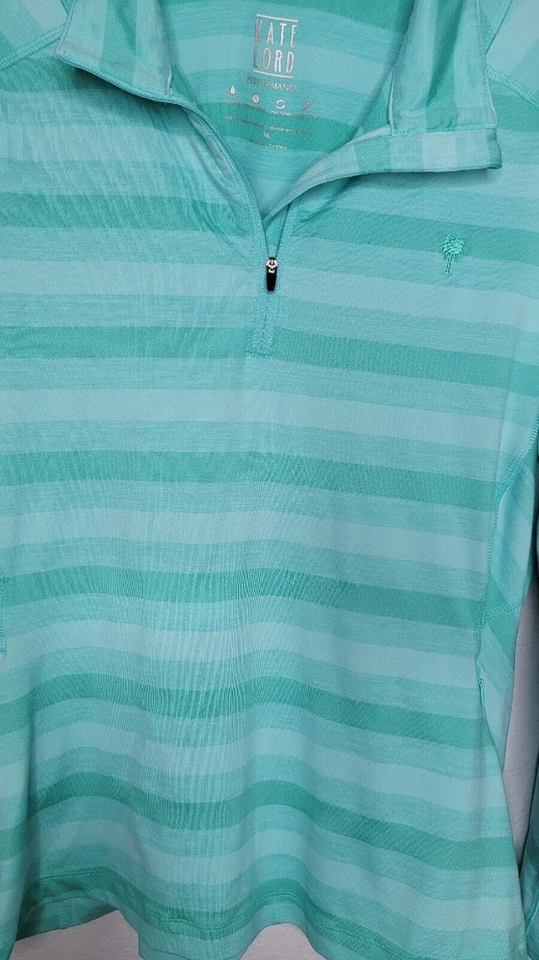 Chaqueta Atlética Kate Lord Performance Mujer XL 1/4 Cremallera Manga Larga Rayas Foto 3 de 4