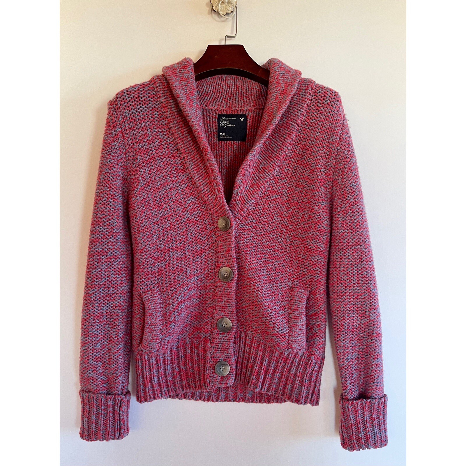 Blue Shawl Collar Cardigan Sweater | eBay