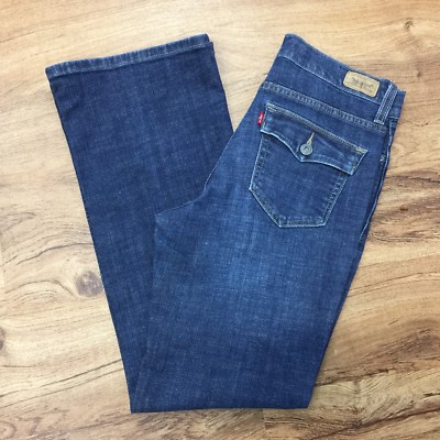 Levis 512 Perfectly Slimming Boot Cut Jeans With Tummy Control Womens 8  Short | eBay