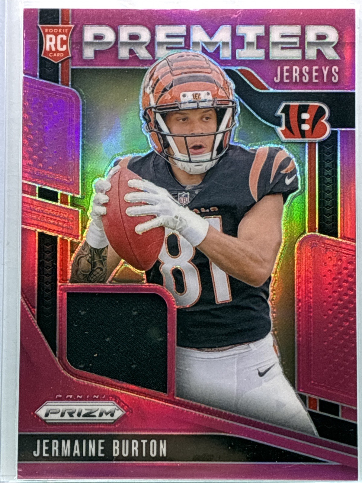 2024 Panini Prizm - Premier Jerseys Jermaine Burton #PJ-JBN Pink Prizm (MEM, RC)