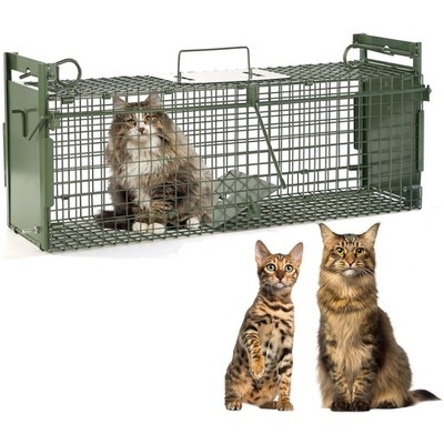 40'' Humane Live Animal Trap for Stray Cats, Raccoons, and More - Durable Design