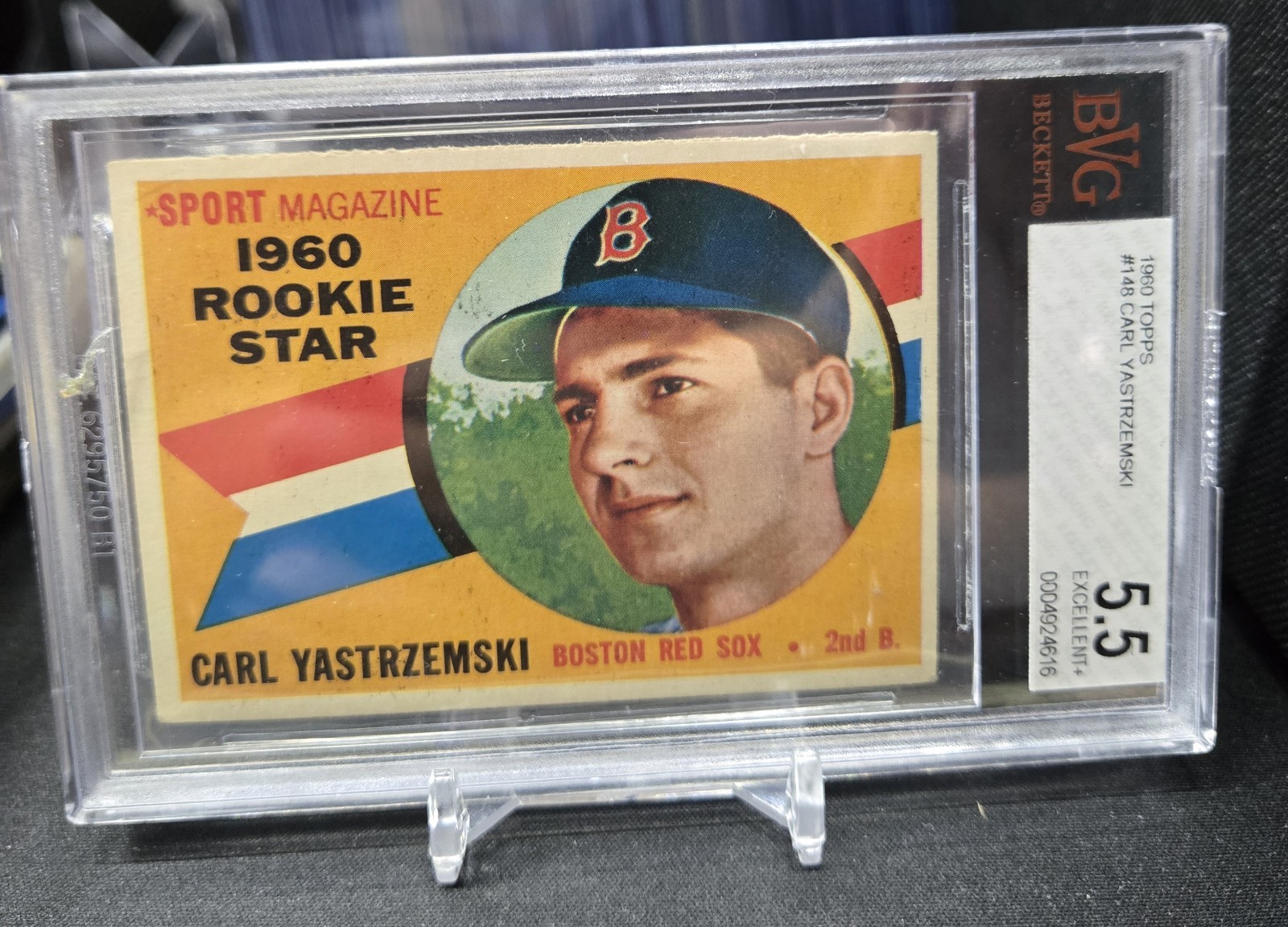 1960 Topps Sport Magazine Rookie Star Carl Yastrzemski #148 BVG 5.5 HOF