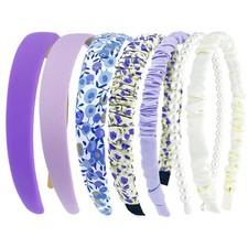 7PCS Headbands for Women Girls Fashion Cute Pearl Non Slip Wide Hair