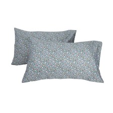 Green Pillow Cases Set of 2 Queen, 100 Cotton Standard Size Floral Printed U...