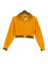 Ellesse Women's Hoodie UK 8 Yellow Polyester with Elastane, Viscose Pullover