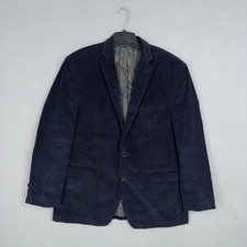 Lauren Ralph Lauren Blazer Mens 44L Navy Corduroy Elbow Patch Classic Academic