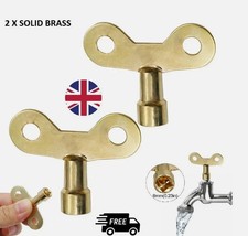 2 X SOLID BRASS RADIATOR BLEED AIR LOCK KEY KEYS PLUMBING EASY GRIP UK FREE