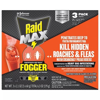 Raid Max Concentrated Indoor Bug Killer Fogger - 2.1oz/3cans