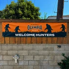 Olympia Beer Bigfoot Sasquatch Welcome Hunters Banner 8FT Vintage Bar Sign