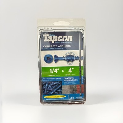 24304 Tapcon 50-Pack 4-in x 1/4-in Concrete Anchors | eBay