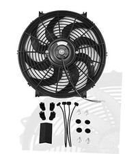 12" inch Slim Fan Pull Electric Radiator Cooling Fans 12V Mount 12 Inch Black