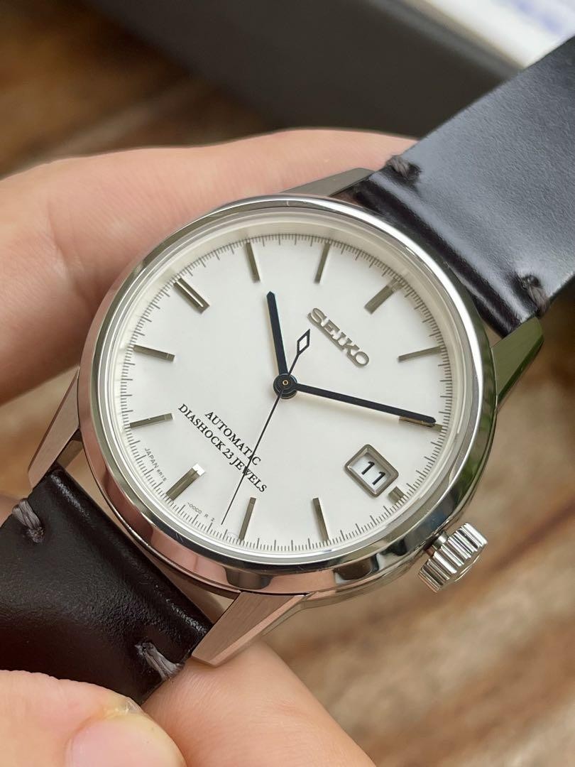 セイコーメカニカル SCVS013 Seiko Vintage Men's Mechanical Watch SCVS013 Blue Hands & Ivory