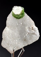 18-CT Rare Green Uvite (Chrome Tourmaline) Crystal Specimen on Feldspar - skardu
