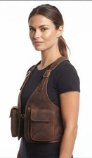 Handmade Leather Shoulder Holster Bag Adjustable Underarm Utility Harness Vest