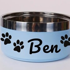 Custom Pet Bowl, Personalized Dog Bowls, Metal Cat Bowls, Pink Dog Bowl, Blue Do