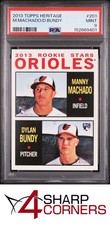 2013 TOPPS HERITAGE #201 MANNY MACHADO RC ORIOLES PSA 9