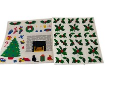 Vtg 1999 Mrs. Grossman's Stickers CHRISTMAS HEARTH Fireplace Holly 2 Sheets Lot