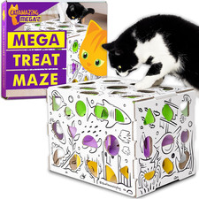 MEGA Cat Treat Puzzle Box Interactive Food Maze Cat Puzzle Feeder Treat
