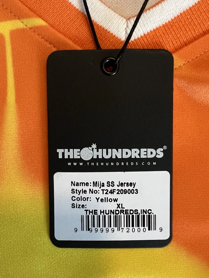 Camiseta deportiva The Hundreds SS Mija para hombre talla XL amarilla/naranja NUEVA *mancha por favor leer* Foto 3 de 4
