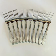 Towle Ariel Satin 18/10 Stainless Forks Flatware 7.25” Lot Set Of 10 B