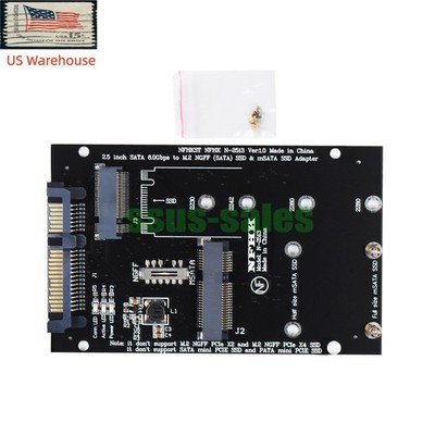 N-2513 mSATA + M.2 NGFF SATA to 2.5'' SATA 3 Adapter/Conversion Card M.2 2230 US