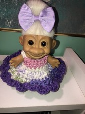 Troll crochet Outfit Lavender/ Ruffles-fits 5-6"troll-buy2 Free Ship
