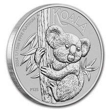 2024 Platinum .999 Fine 1/10 oz £15 Australia Koala Bear 3190.00 per troy oz