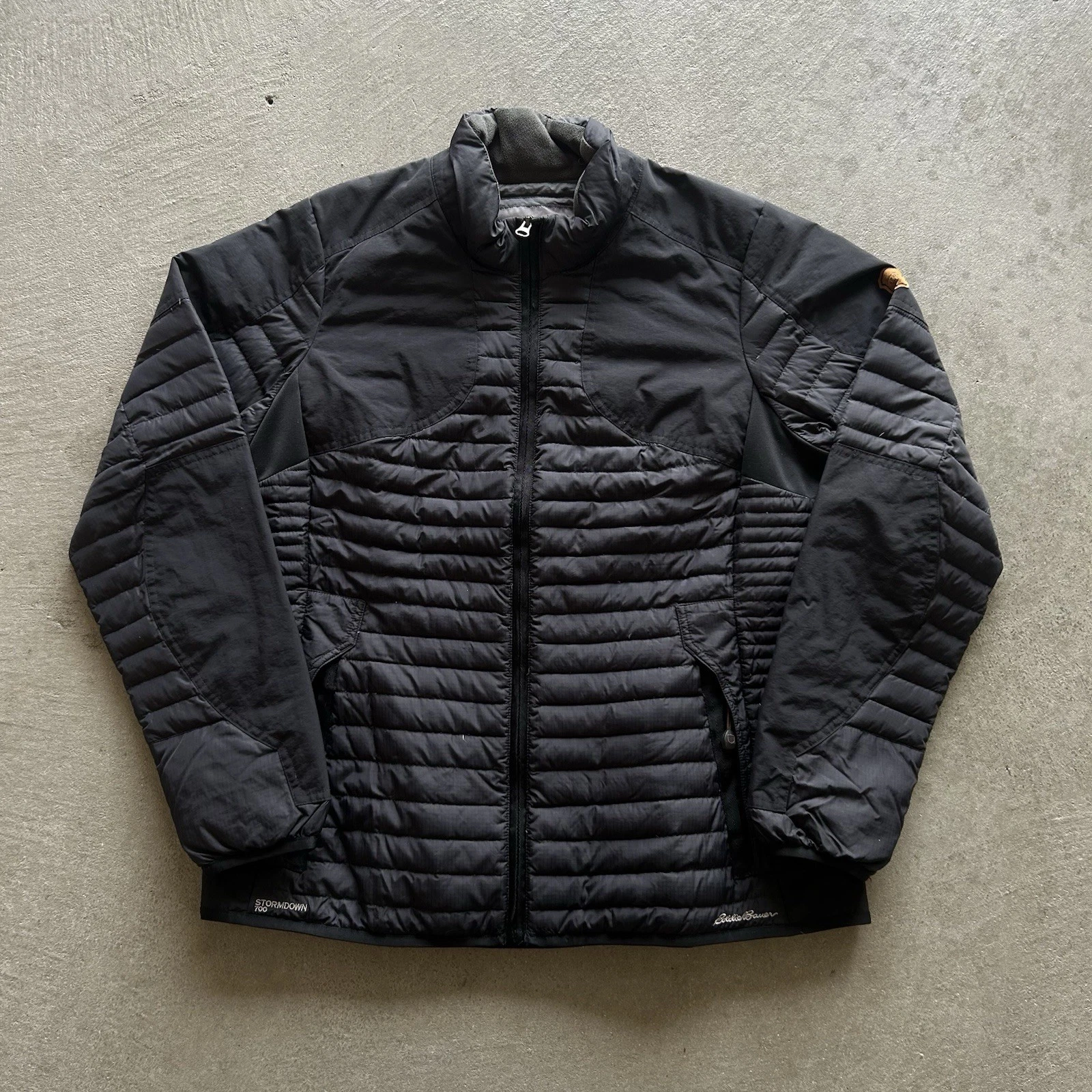 Eddie Bauer Sportshop Jacket Womens Size Large Black Storm Down 700 Puffer