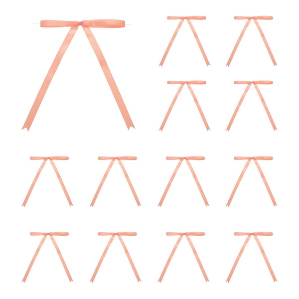 "100 Stk. 5X7\" Twist Tie Schleifen Satinband Schleifen Geschenkschleifen Pfirsich"-image