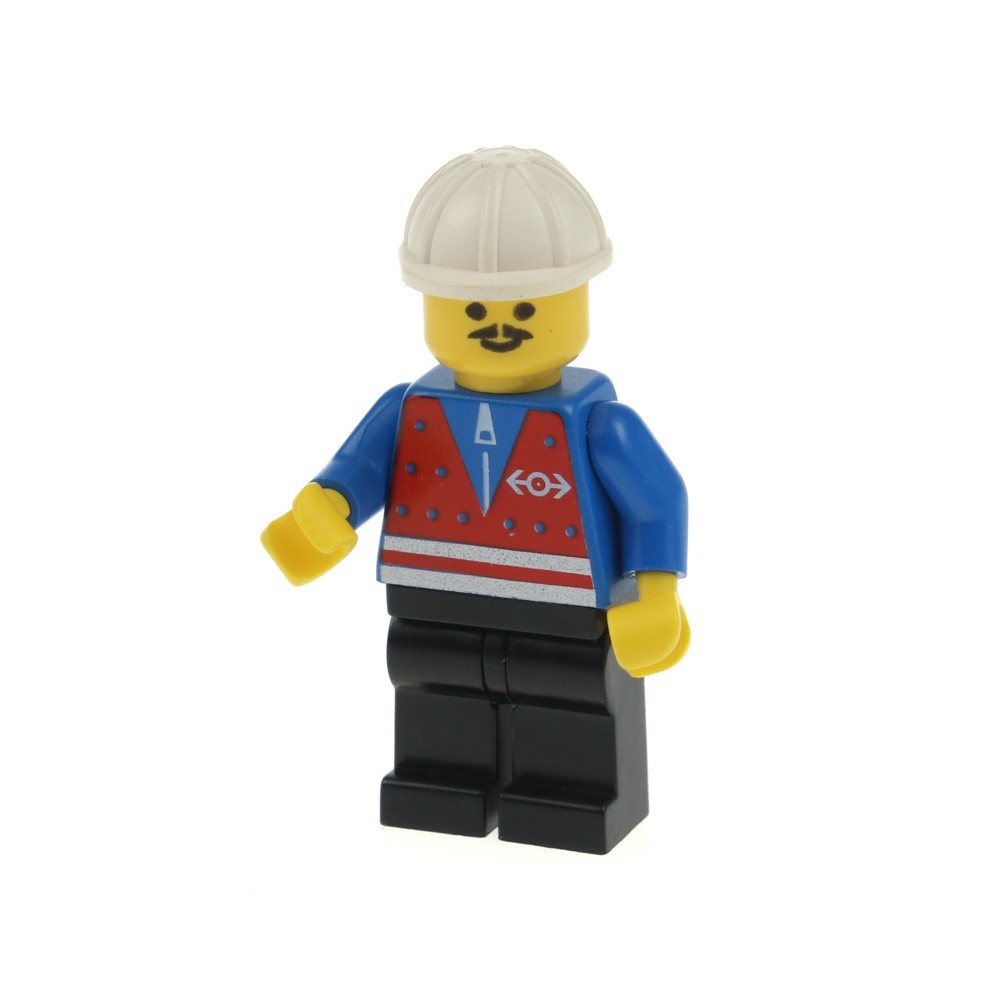 1x LEGO Minifigure Train Railroad Staff Vest Hard Hat White 2126 trn053