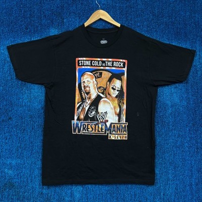 Wrestlemania X7 Main Event The Rock vs Stone Cold WWE Tee L