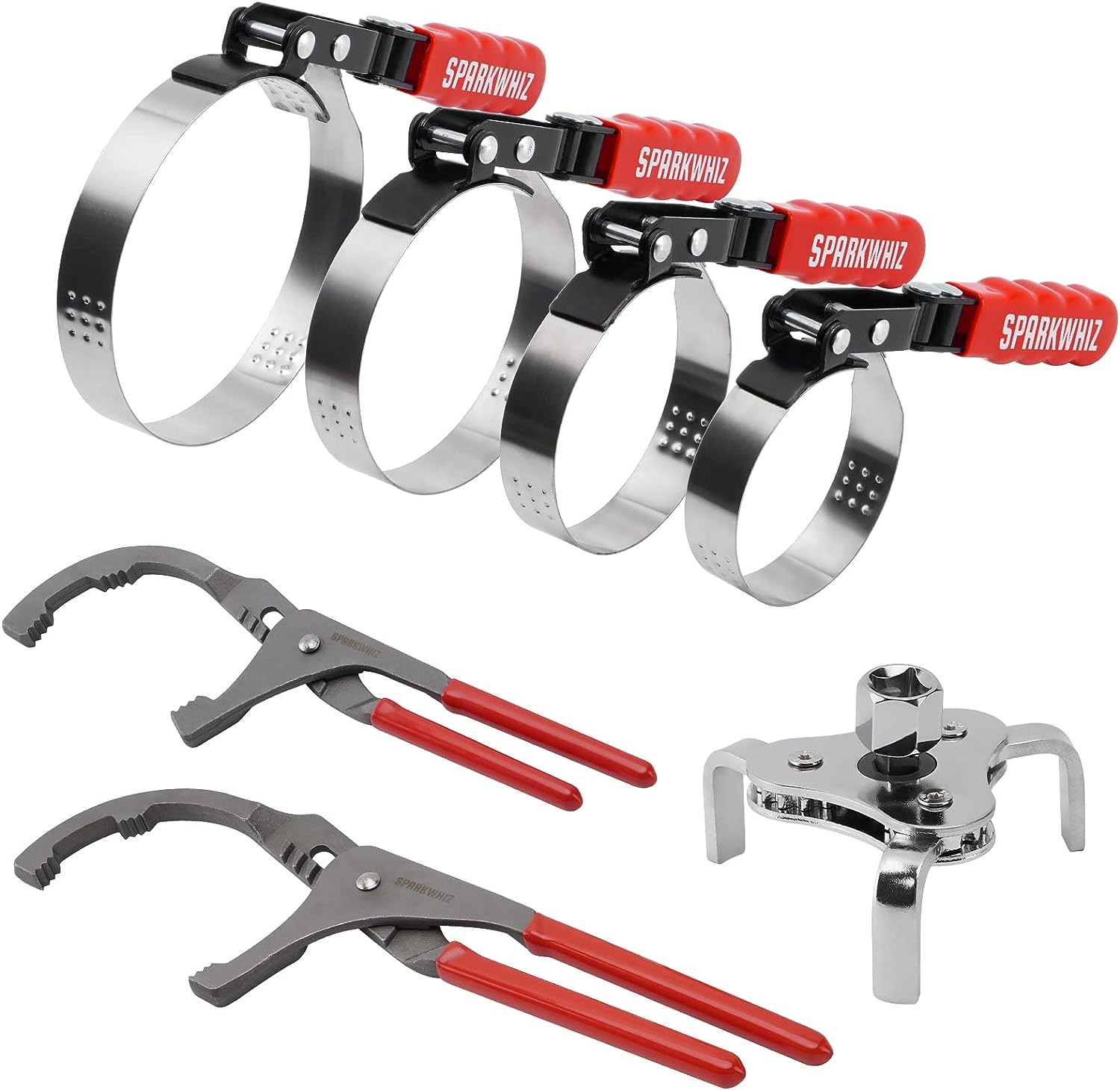SPARKWHIZ 7 IN 1 Oil Filter Wrench Set Oil Filter Removal Tool 2-3/4" 5-1/4"