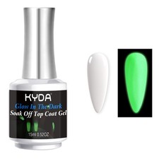 KYDA 15ml Glow In The Dark Nail Gel Top Coat, Luminous Nail Top Coat for Nail...