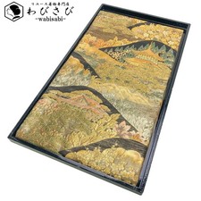 FUKURO OBI genuine silk GOLD THREAD GOLD Japanese Kimono O-4936