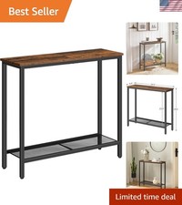 29.5" Narrow Console Table, Small Entryway Table with Shelf, 2 Tier Thin Sofa...