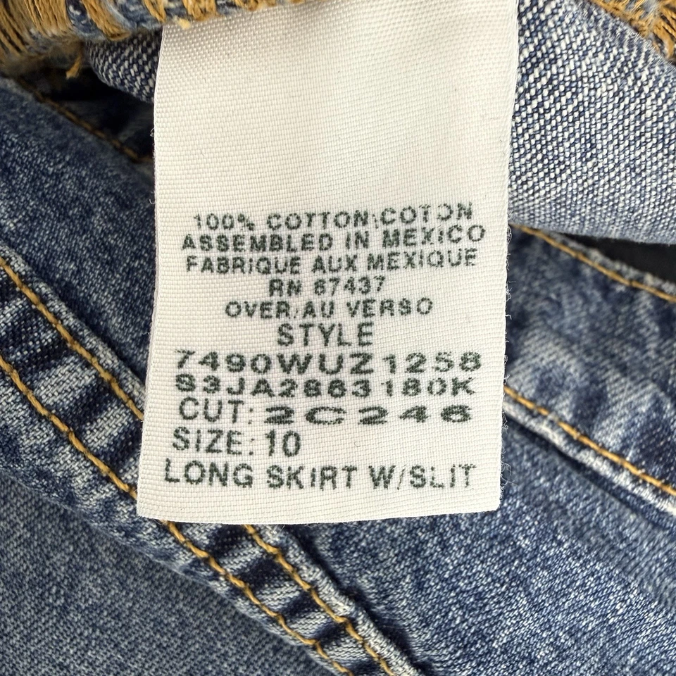 Polo Ralph Lauren Co Demin Falda Larga abertura para Mujer Talla 10 Bolsillos Azules *defecto Foto 3 de 4