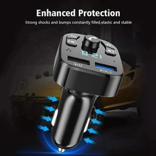 Bluetooth 5.0 Car Wireless FM Transmitter Adapter 2USB PD Charger AUX Hands-Free