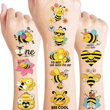 96 PCS Bee Pre-Cut Temporary Tattoos for Kids  Super Cute First Themed Birthday