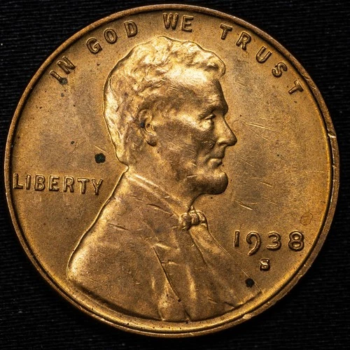 1938-S Lincoln Wheat Penny Uncirculated BU