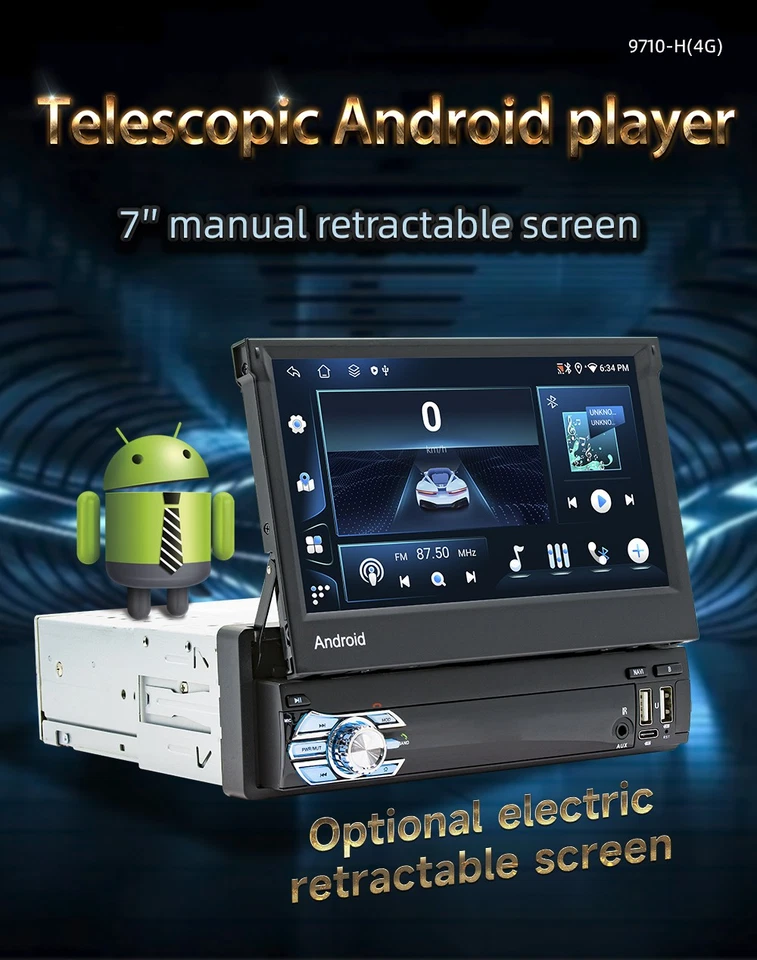 8-Kern 6+128G Android 15 Carplay Autoradio GPS Navi AM FM RDS Bluetooth 4G 1 DIN - Bild 2 von 4