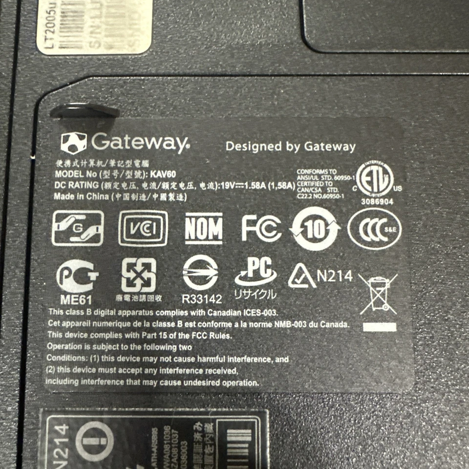 Laptop Gateway Windows XP modelo KAV60 vintage testado e funcionando sem carregador - Imagem 4 de 4