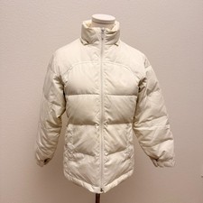 White Down Puffer Jacket 85 Down Warm Zip Pockets 150 Kids Good Condition