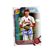 Pete Hansen 2022 Bowman Baseball card  #BD-128 autograph signed c