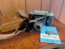 Kodak Tourist II Folding 620 Film Camera 1950s Vintage, Carrying Case And Manual